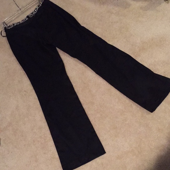 Basix ll stunning glamour 80’s Black stretch jeans/crystal belt. Extremely comfy - Picture 9 of 9
